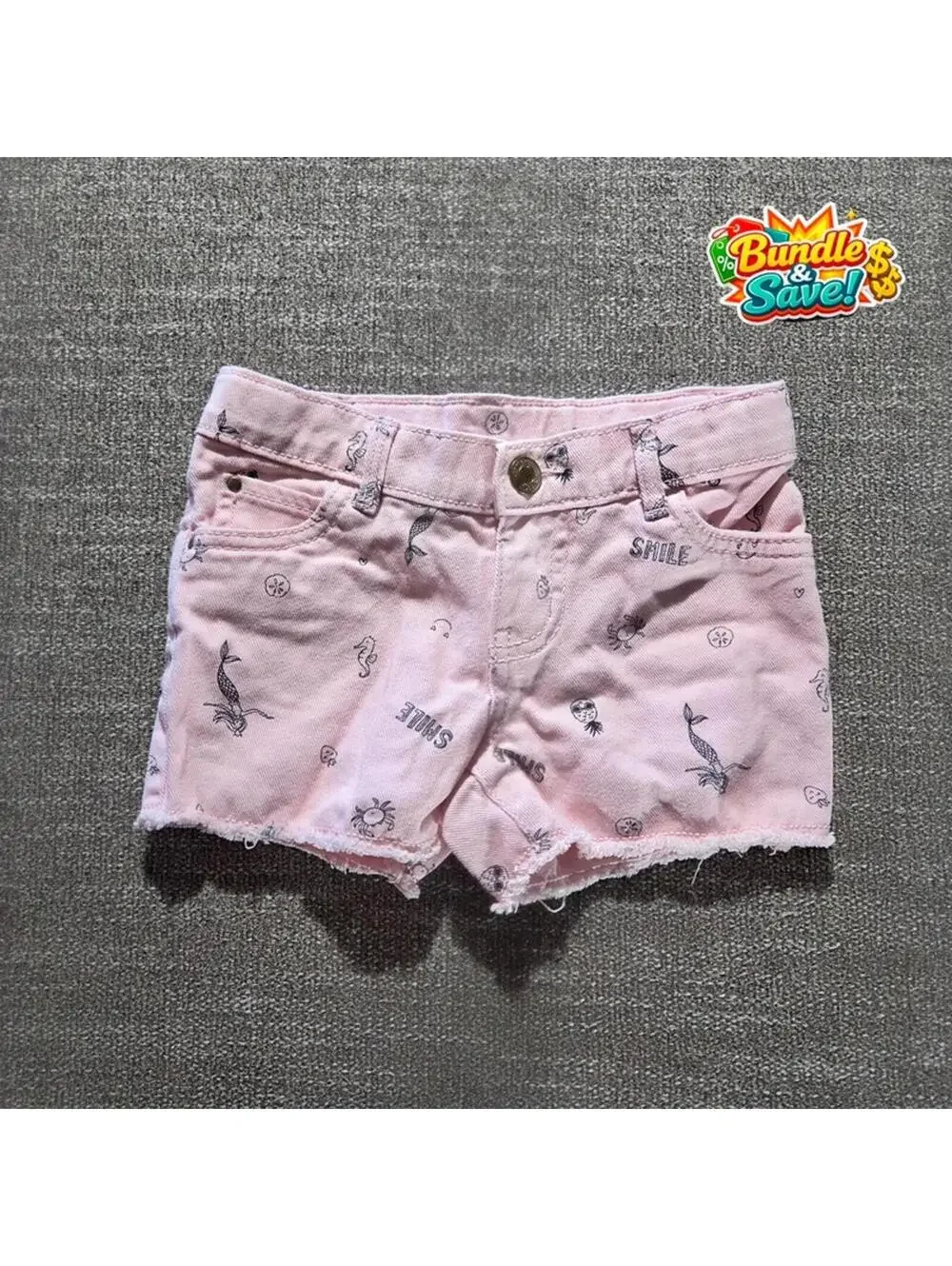 Carter's Mermaid Pink Shorts Size 5T #1046